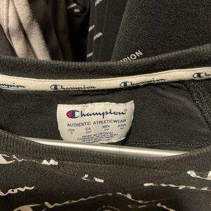 Champion Black Crop Crewneck